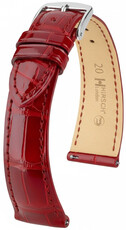Curea din piele Hirsch London 04207120-2, culoarea roșie, piele de aligator, Quick Release
