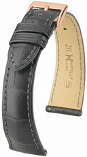 Curea din piele Hirsch London 04207139-7, culoarea gri, piele de aligator, Quick Release