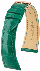 Curea din piele Hirsch London 04207140-7, culoarea verde, piele de aligator, Quick Release