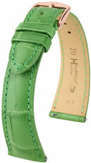 Curea din piele Hirsch London 04207142-7, culoarea verde, piele de aligator, Quick Release