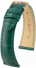 Curea din piele Hirsch London 04207149-7, culoarea verde, piele de aligator, Quick Release