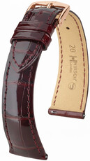 Curea din piele Hirsch London 04207160-7, culoarea roșie, piele de aligator, Quick Release