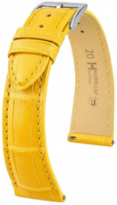 Curea din piele Hirsch London 04207172-2, culoarea galbenă, piele de aligator, Quick Release