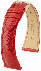 Curea din piele Hirsch London 04266120-7, culoarea roșie, piele de șopârlă, Quick Release