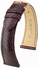Curea din piele Hirsch London 04266160-7, culoarea roșie, piele de șopârlă, Quick Release