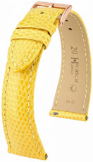 Curea din piele Hirsch London 04266172-7, culoarea galbenă, piele de șopârlă, Quick Release