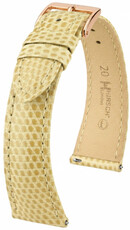 Curea din piele Hirsch London 04266190-7, culoarea bej, piele de șopârlă, Quick Release