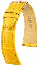Curea din piele Hirsch London L 04207072-7, galbenă, piele de aligator, lungime L, Quick Release