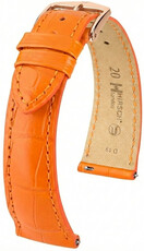 Curea din piele Hirsch London L 04207076-7, portocaliu, piele de aligator, lungime L, Quick Release