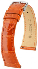 Curea din piele Hirsch London L 04207077-2, portocalie, piele de aligator, lungime L, Quick Release