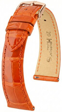Curea din piele Hirsch London L 04207077-7, portocalie, piele de aligator, lungime L, Quick Release