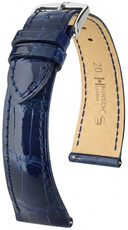 Curea din piele Hirsch London L 04207080-2, albastru, piele de aligator, lungime L, Quick Release
