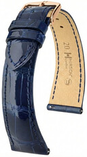 Curea din piele Hirsch London L 04207080-7, albastru, piele de aligator, lungime L, Quick Release