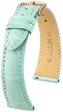 Curea din piele Hirsch London L 04207081-7, albastră, piele de aligator, lungime L, Quick Release