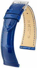 Curea din piele Hirsch London L 04207082-2, albastră, piele de aligator, lungime L, Quick Release