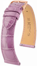 Curea din piele Hirsch London L 04207087-7, mov, piele de aligator, lungime L, Quick Release