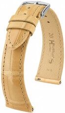 Curea din piele Hirsch London L 04207090-2, bej, piele de aligator, lungime L, Quick Release