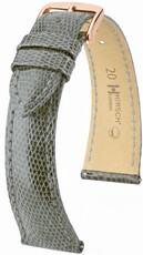 Curea din piele Hirsch London L 04266030-7, gri, piele de șopârlă, lungime L, Quick Release