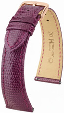 Curea din piele Hirsch London L 04266087-7, mov, piele de șopârlă, lungime L, Quick Release