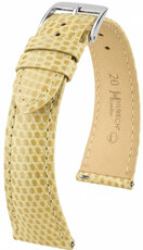 Curea din piele Hirsch London L 04266090-2, bej, piele de șopârlă, lungime L, Quick Release