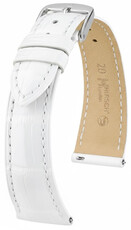 Curea din piele Hirsch London L 04307000-2, albă, piele de aligator, lungime L, Quick Release