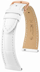 Curea din piele Hirsch London L 04307009-7, alb, piele de aligator, lungime L, Quick Release