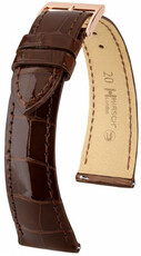 Curea din piele Hirsch London L 04307010-7, maro, piele de aligator, lungime L, Quick Release