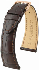 Curea din piele Hirsch London L 04307017-7, maro, piele de aligator, lungime L, Quick Release