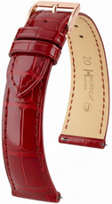Curea din piele Hirsch London L 04307020-7, roșu, piele de aligator, lungime L, Quick Release