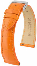 Curea din piele Hirsch London L 04307076-2, portocaliu, piele de aligator, lungime L, Quick Release