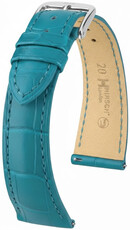Curea din piele Hirsch London L 04307083-2, albastru, piele de aligator, lungime L, Quick Release