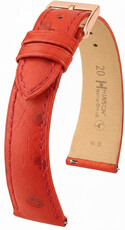 Curea din piele Hirsch Massai Ostrich L 04262020-7, roșie, piele de struț, lungime L, Quick Release