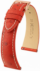 Curea din piele Hirsch Massai Ostrich L 04262021-7, roșu, piele de struț, lungime L, Quick Release