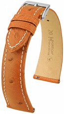 Curea din piele Hirsch Massai Ostrich L 04262071-2, maro, piele de struț, lungime L, Quick Release