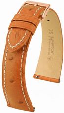 Curea din piele Hirsch Massai Ostrich L 04262071-7, maro, piele de struț, lungime L, Quick Release