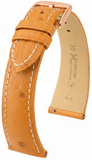 curea din piele Hirsch Massai Ostrich L 04262074-7, maro, piele de struț, lungime L, Quick Release
