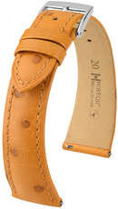 curea din piele Hirsch Massai Ostrich L 04262075-2, maro, piele de struț, lungime L, Quick Release