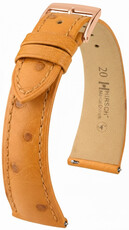 Curea din piele Hirsch Massai Ostrich L 04262075-7, maro, piele de struț, lungime L, Quick Release