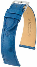 Curea din piele Hirsch Massai Ostrich L 04262085-2, albastru, piele de struț, lungime L, Quick Release