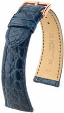 Curea din piele Hirsch Regent 04107189-7, culoarea albastră, piele de aligator, Quick Release