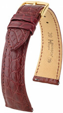 Curea din piele Hirsch Regent L 04107069-1, roșie, piele de aligator, lungime L, Quick Release