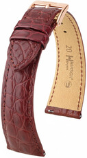 Curea din piele Hirsch Regent L 04107069-7, roșie, piele de aligator, lungime L, Quick Release