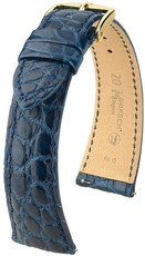 Curea din piele Hirsch Regent L 04107089-1, albastru, piele de aligator, lungime L, Quick Release