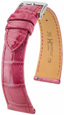 Curea din piele Hirsch London L 04207024-2, roz, piele de aligator, lungime L, Quick Release
