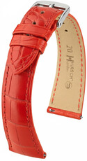 Curea din piele Hirsch London L 04207029-2, roșie, piele de aligator, lungime L, Quick Release