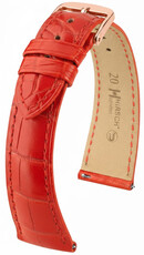 Curea din piele Hirsch London L 04207029-7, roșie, piele de aligator, lungime L, Quick Release