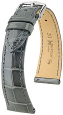 Curea din piele Hirsch London L 04207030-2, gri, piele de aligator, lungime L, Quick Release