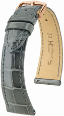 Curea din piele Hirsch London L 04207030-7, gri, piele de aligator, lungime L, Quick Release
