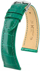 Curea din piele Hirsch London L 04207040-2, verde, piele de aligator, lungime L, Quick Release