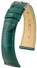 Curea din piele Hirsch London L 04207049-2, verde, piele de aligator, lungime L, Quick Release